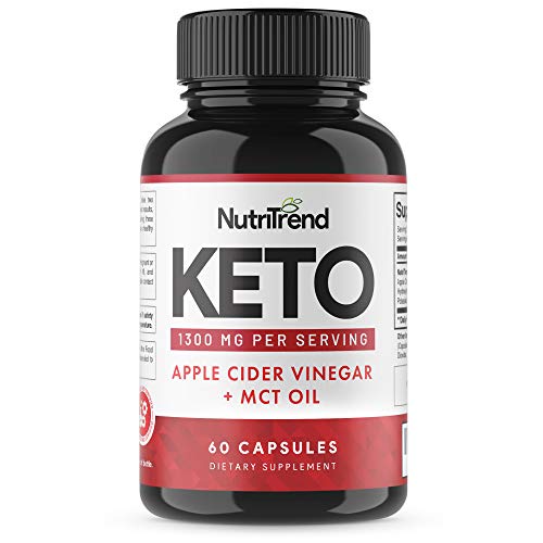 Keto Pills with Apple Cider Vinegar & MCT Oil, BHB Weight Loss Supplement, Detox Support and Immune Health, Manage Cravings & Improve Focus, Boost Energy & Metabolism - 30 Day Supply by NutriTrend