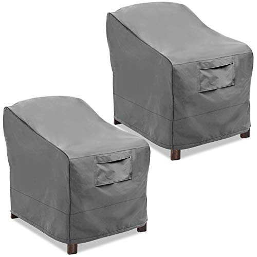 Vailge Patio Chair Covers, Lounge Deep Seat Cover, Heavy Duty and Waterproof Outdoor Lawn Patio Furniture Covers (2 Pack - Large, Grey)