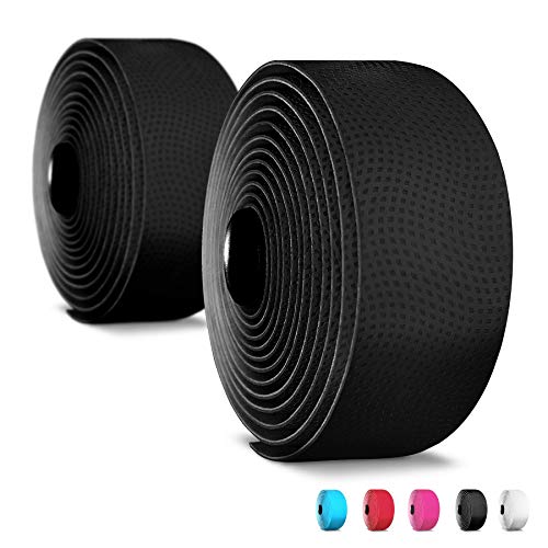 Alien Pros Bike Handlebar Tape PU (Set of 2) Black - Enhance Your Bike Grip with These Bicycle Handle bar Tape - Wrap Your Bike for an Awesome Comfortable Ride (Set of 2, Black)