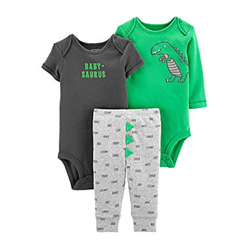 Carter's 3-Piece Dinosaur Little Character Set (24 Months), Gray and Green