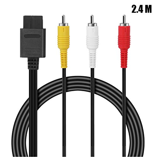 AV Composite Cable - 2.4M 9.5 Feet N64 AV Cable Composite Retro TV Audio Video Standard Cords Wire Cable for Nintendo 64 TV Games HDTV SNES Gamecube GC by FENGWANGLI