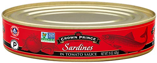 Crown Prince Sardines in Tomato Sauce, 15-Ounce Cans (Pack of 12)