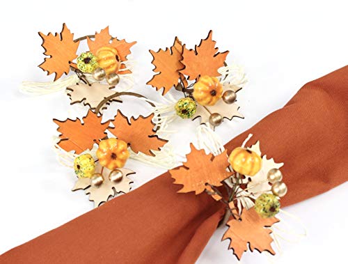 Angel Isabella Napkin Ring Harvest Wood Maple Pumpkin Thanksgiving Dinner Fall Gathering (4)