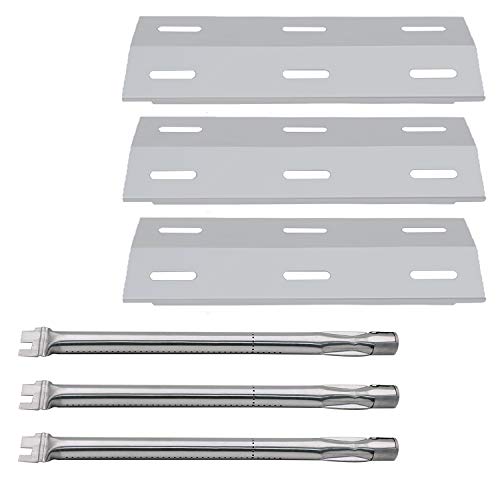 Hisencn Repair Kit for Ducane Gas Barbecue Grill 30400040 Burner Tube, Stainless Heat Plate Tent, Burner Cover Replacement for Ducane 3 Burner 3100, 3200, 3400, DUCHD1, 30500048, 30500602, DUCHP1