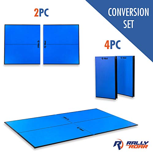 Indoor Table Tennis Conversion Top with Net Set by Rally & Roar – 2 Piece Set, 5/8” - Quick Set Up, Portable Tops, Space Saving Storage, Regulation Tournament Size – Family and Friend Game Room Fun