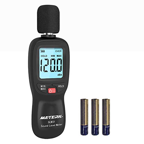 Decibel Meter, Meterk Digital Sound Level Meter, Range 30-130dB(A) Noise Volume Measuring Instrument Self-Calibrated Decibel Monitoring Tester(Battery Included)