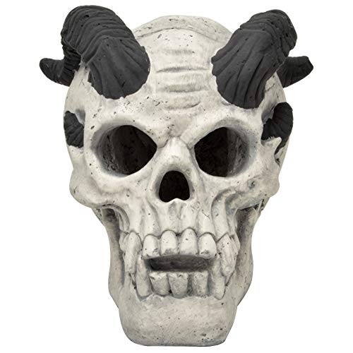 Stanbroil Fireproof Fire Pit Fireplace Demon Skull Gas Log for Ventless & Vent Free, Propane, Gel, Ethanol, Electric, Outdoor Fireplace and Fire Pit, Halloween Decor, White - Patent Pending