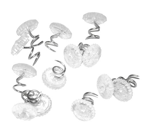 Attmu Clear Heads Twist Pins for Upholstery, Slipcovers and Bedskirts, 0.75 Inches, Set of 50
