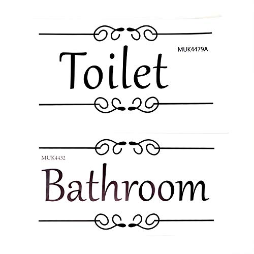 Honbay Door Stickers Toilet Sticker Bathroom Sticker, Waterproof and Removable
