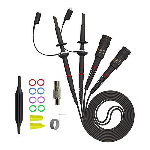 Goupchn P2200 Oscilloscope Clip Probes 200MHz Fully Insulated BNC End Probe with Accessories Kit 1X 10X