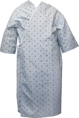 Personal Touch Angle Back Overlap Premium Patient IV Sleeves Hospital Gown with Telemetry Pocket, Teal Diamonds Print 3 Pack