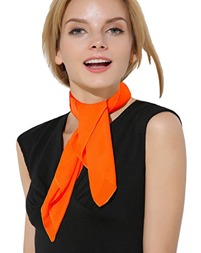 Orange Scarf Ascot Orange Bandana Vintage 50s Costume Accessories Head Scarf for women