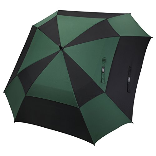 G4Free Extra Large Square-Shape Golf Umbrella 62 Inch Oversize Double Canopy Vented Umbrella Windproof Automatic Open Stick Umbrellas for Men Women