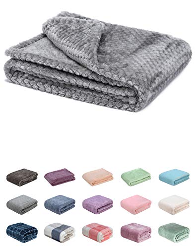 Fuzzy Blanket or Fluffy Blanket for Baby Girl or boy, Soft Warm Cozy Coral Fleece Toddler, Infant or Newborn Receiving Blanket for Crib, Stroller, Travel, Decorative (28Wx40L, XS-Flint Gray)