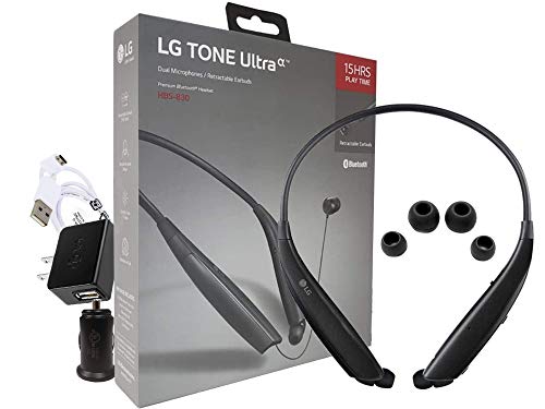 LG Tone Ultra HBS-830 Bluetooth Wireless Stereo Headset with Home/Car Charger (Retail Packing)