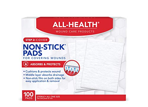 All Health Non-Stick Pads, 100 Pads, 3 in x 4 in | For Covering & Protecting Wounds