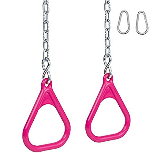 Swing Set Stuff Trapeze Rings and Chains with SSS Logo Sticker, Pink