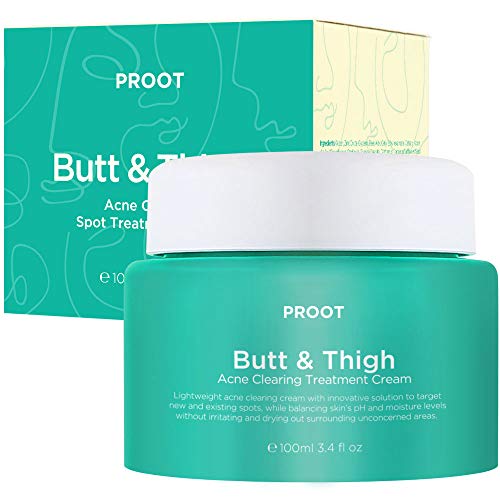 Butt & Thigh Acne Clearing Spot Treatment Cream. Clears Acne, Pimples, Ingrown Hairs, Blackheads, Zits, Razor Bumps and Dark Spots for the Buttocks and Thigh Area. Prevents Future Breakouts.