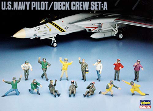 Hasegawa US Navy Pilot and Deck Crew Set A, 1/48 Scale Aircraft in Action Series Accessory Model Kit/Item # 36006