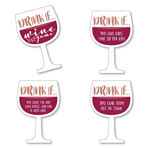Drink If Game - But First, Wine - Wine Tasting Party Game - 24 Count