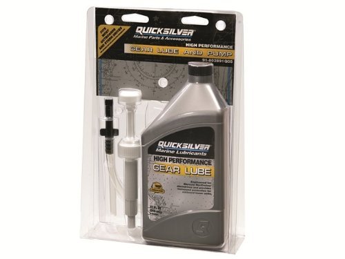 MERCURY QUICKSILVER 32oz HIGH PERFORMANCE GEAR LUBE & PUMP KIT: FITS MOST OUTBOARDS STERNDRIVES OUTDRIVES LOWER UNITS