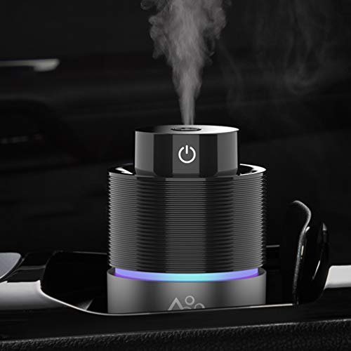 Vyaime USB Car Essential Oil Diffuser Car Humidifier, 7 Colors LED Lights 200mL Big Volume Aromatherapy Air Freshener