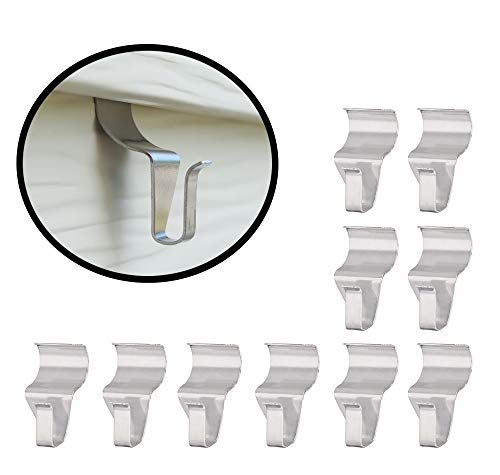 eatelle No-Hole Needed Hooks Low Profile Vinyl Siding Clips for Hanging, Outdoor Hooks Heavy Duty Stainless Steel Outdoor Light Mailbox Planter Decorations Wreath Hanger Clips 10 Pack