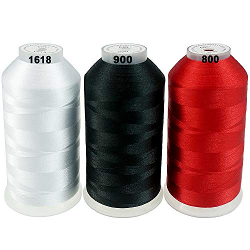 New brothreads -32 Options- Various Assorted Color Packs of Polyester Embroidery Machine Thread Huge Spool 5000M for All Embroidery Machines - Basic Colors 1