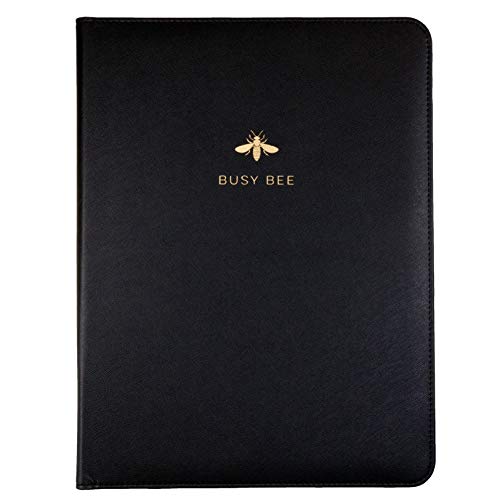 Deluxe Organizer Padded Padfolio, Portfolio Business Document Case with Ruled Letter-Size Perforated Writing Pad