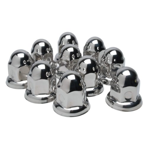 RoadPro RP-33SS10 33mm Polished Stainless Steel Flanged Lug Nut Cover, (Pack of 10)