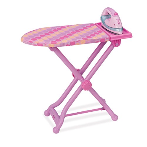 Play Circle by Battat – Best Pressed Ironing Board Set with Stand – Pink Iron with Working Light and Steam Sounds for Pretend Play House – Toy Cleaning Accessories for Kids Ages 3 and Up (3 Pieces)