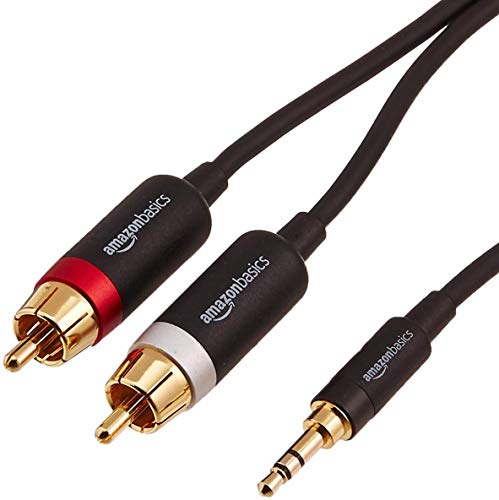 AmazonBasics 3.5mm to 2-Male RCA Adapter Audio Stereo Cable - 4 Feet