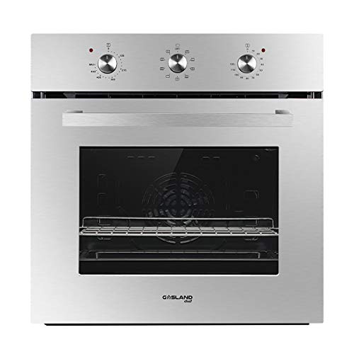 Single Wall Oven, GASLAND Chef ES609MS 24' Built-in Electric Wall Oven, 240V 3200W 2.3Cu.f Convection Wall Oven with Rotisserie, 9 Cooking Modes, Mechanical Knob Control, Transparent Window, Stainless