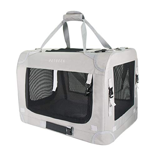 Petseek Extra Large Cat Carrier Soft Sided Folding Small Medium Dog Pet Carrier 24'x16.5'x16' Travel Collapsible Ventilated Comfortable Design Portable Vehicle