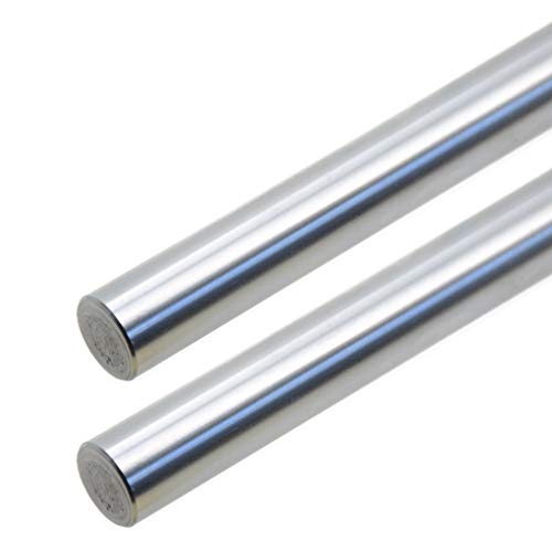 ReliaBot 2PCs 10mm x 400mm (.3937 x 15.75 inches) Case Hardened Chrome Plated Linear Motion Rod Shaft Guide Metric h8 Tolerance