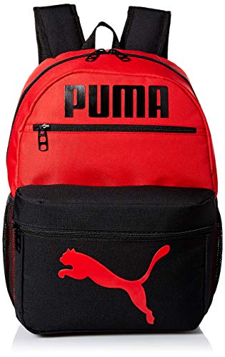 PUMA unisex child Evercat Meridian Youth Kid s Backpack, Black/Red, Youth Size US