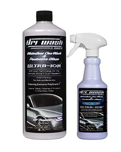 Dri Wash 'n Guard Ultra-Ion 48oz Waterless Car Wash (32oz Refill w/Filled 16oz Spray Bottle)