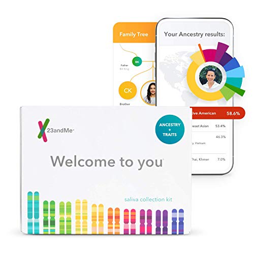 23andMe Ancestry + Traits Service: Personal Genetic DNA Test with 2000+ Geographic Regions, Family Tree, DNA Relative Finder, and Trait Reports