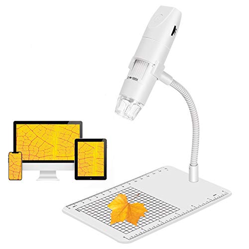 Wireless Digital Microscope Handheld USB Zoom Inspection Camera 8 Adjustable LED Lights HD 1080P 50x to 1000x Wi-Fi Magnification Compatible with iPhone, iPad, Android, Tablet, Windows or Mac