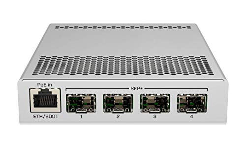 MikroTik 5-Port Desktop Switch, 1 Gigabit Ethernet Port, 4 SFP+ 10Gbps Ports (CRS305-1G-4S+IN)