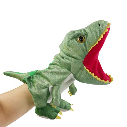 Bstaofy Plush Dinosaur Hand Puppet T-rex Stuffed Toy Open Movable Mouth for Creative Role Play Gift for Kids Toddlers on Birthday Christmas, 10.5'' (Style 1)