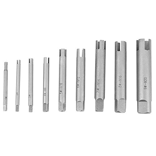 Tap Extractor 3/4 Flute Broken Head Screw Remover Stripped Tap Extractor Set Steel 3 Types(9 Pcs)