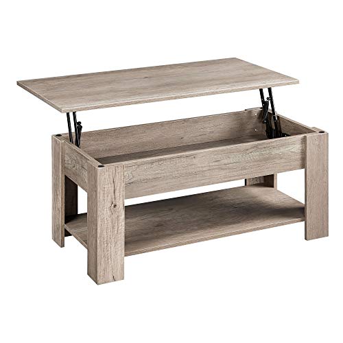 YAHEETECH Lift Top Coffee Table w/Hidden Compartment & Storage Rustic Coffee Table for Living Room Reception Room Office Gray