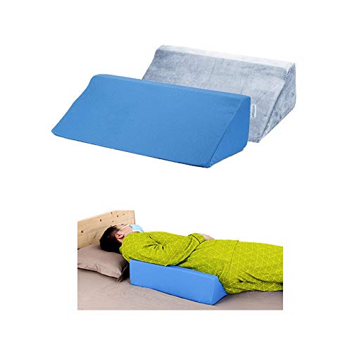 Wedge Pillows for Sleeping Foam Bed Wedges Body Positioners 30 Degree Incline Pillow for Adults, Side Sleeping, Back Pain, Medical Elevated Bolster Positioning Wedge (1 Pillow + 2 Cover)