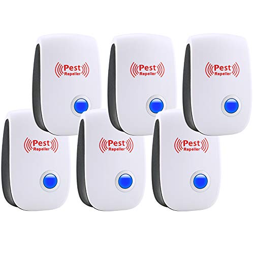 Palmandpond Ultrasonic Pest Repeller 6 Pack, 2021 Newest Upgraded Ultrasonic Pest Repellent Indoor Pest Control Electronic Plug-in Insect Repellent for Home Office