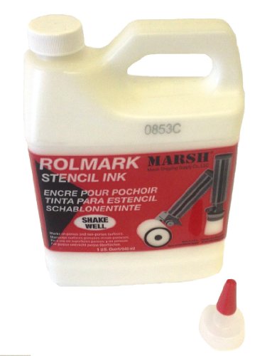 Marsh 20923 Rolmark Stencil Ink, 1 qt Can, White