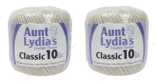 Aunt Lydia's Crochet Thread - Size 10 - Antique White (2-Pack)