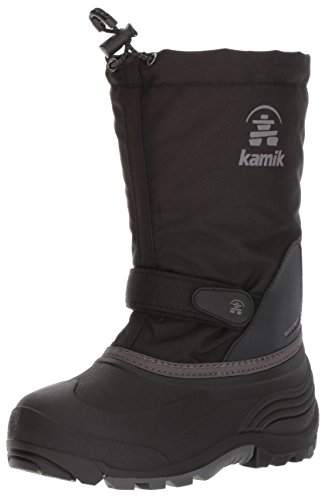 Kamik Girls' Waterbug5 Snow Boot, Black/Charcoal, 7 Medium US Big Kid