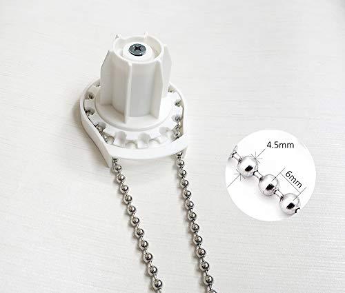 Luanxu 4.5 mm Diameter 304 Stainless Steel Bead Chain for Blinds & Shades with Connectors, Fix or Replace for Broken Roller Blind Curtain Chain, Great Pulling Force & Rustproof (#10, 10 feet)