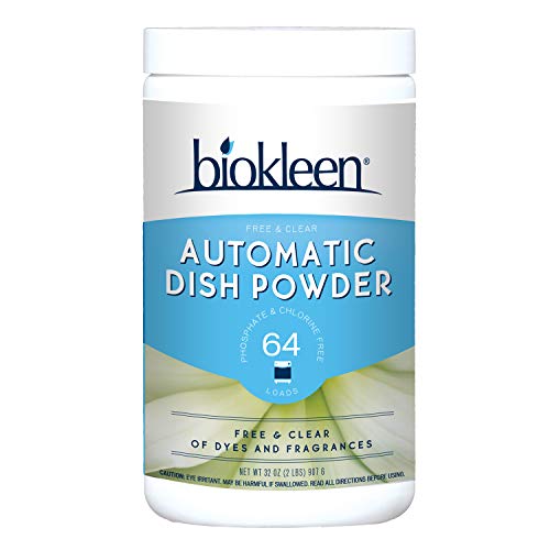 Biokleen Free & Clear Dishwashing Detergent- 64 Loads - Powder, Concentrated, Phosphate & Chlorine Free, Eco-Friendly, Non-Toxic, No Artificial Fragrance, Colors or Preservatives